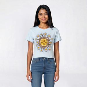 Juniors Attitude Not Included Sunflower Energy Cropped Tee